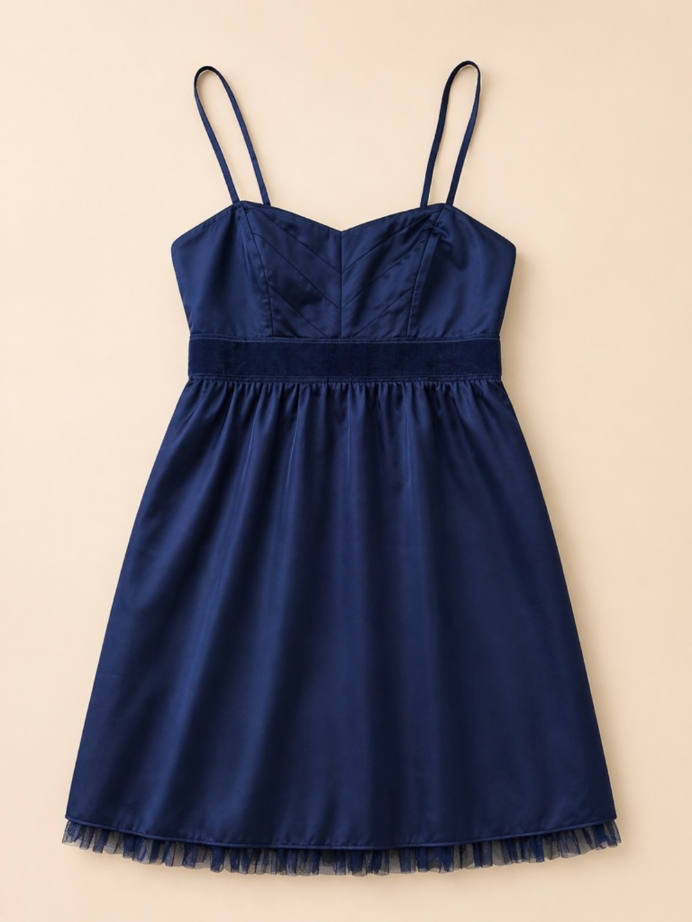 American Eagle Outfitters Navy Satin Spaghetti Strap Mini Dress - Picture 3 of 10